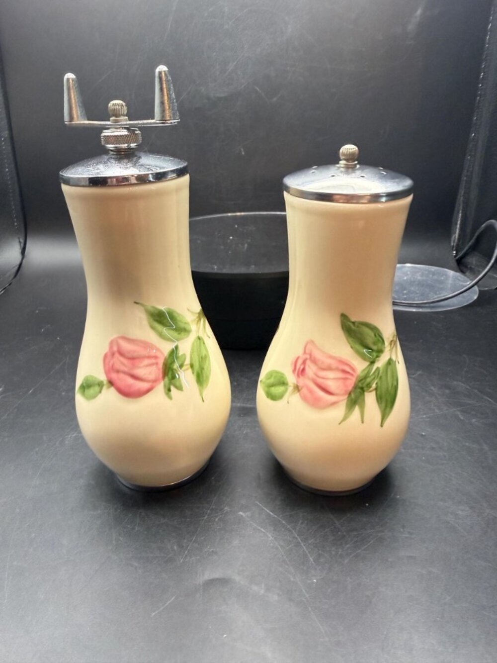 Desert Rose Pepper Grinder N Salt Shakers - Picture 2 of 5